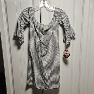 BeBop Gray Striped Dress